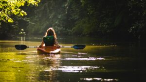 kayaking on river