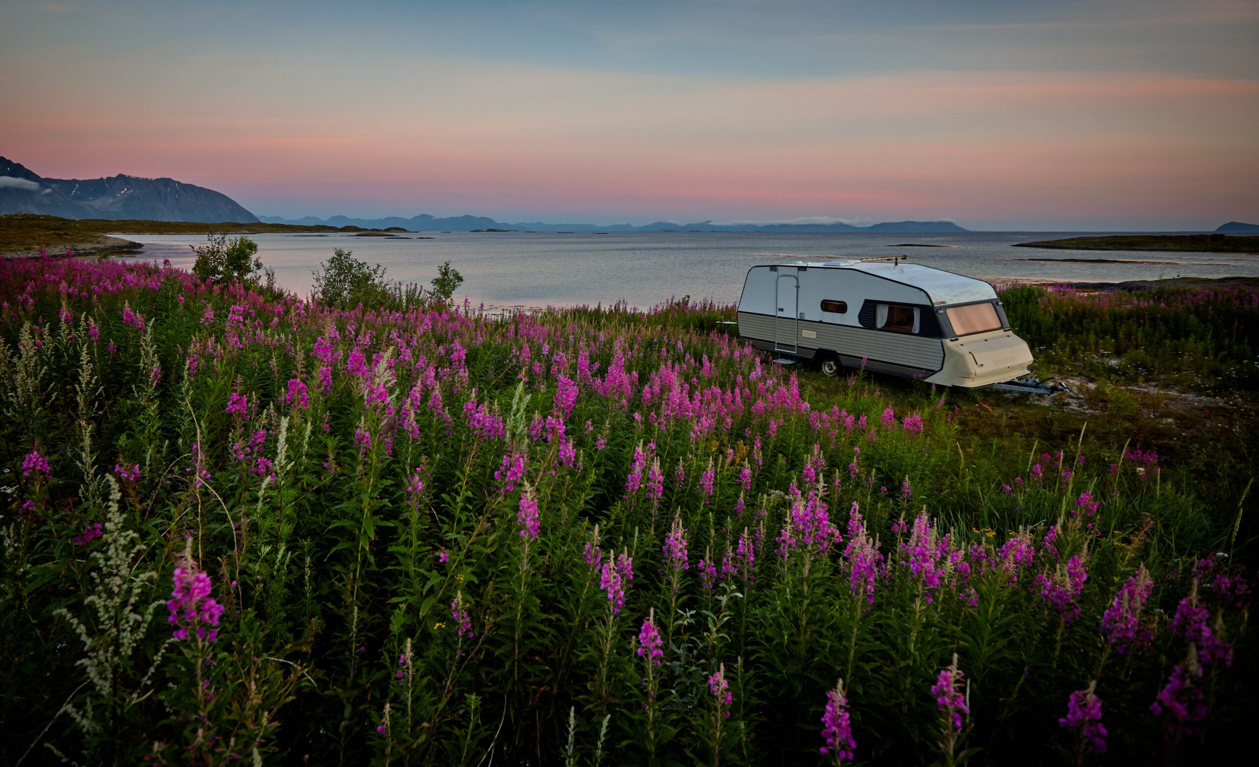 RV with flowers